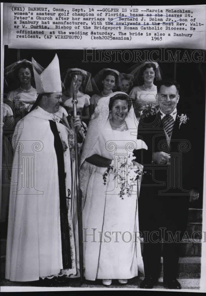 1963 Press Photo Amateur Golfer Marcia McLachlan Marries Bernard Dolan - Historic Images