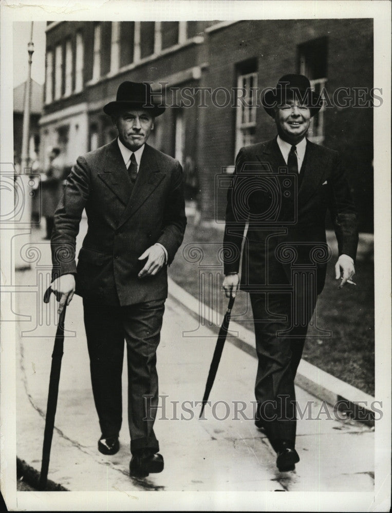 1939 Press Photo Defense Minister Lord Chatfield With Leslie Hore-Belisha - Historic Images