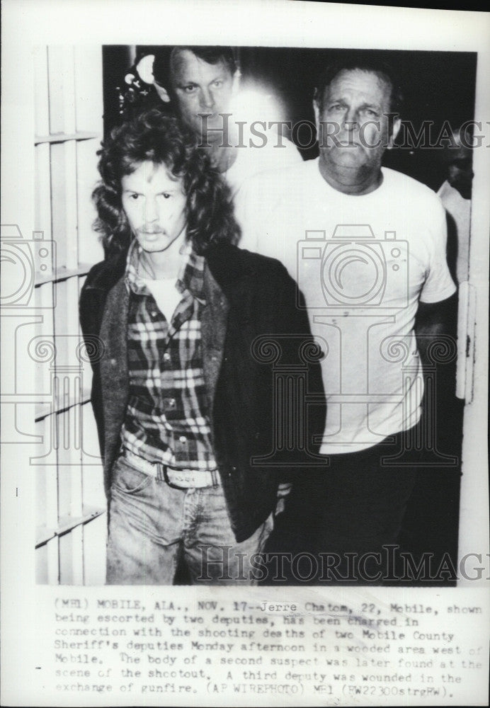 1975 Press Photo Jerre Chatom connected to death of 2 Mobile Sheriff&#39;s deputies - Historic Images