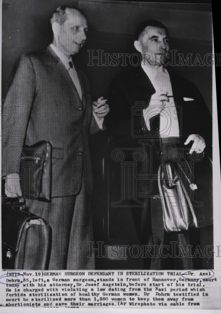 1963 Press Photo Dr.Axel Dohrn,German Surgeon with Atty.Dr. Josef Augstein. - Historic Images