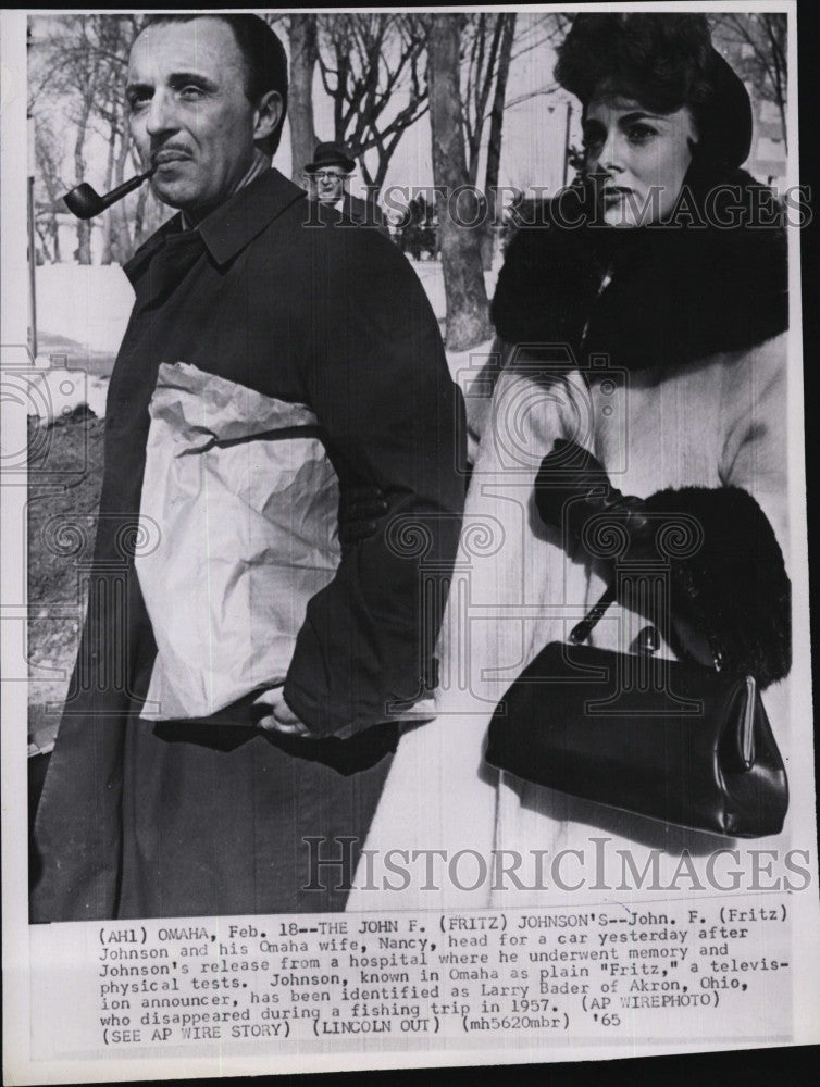 1965 Press Photo Mr &amp; Mrs John Johnson, He is Larry Bader Who Died in Accident - Historic Images