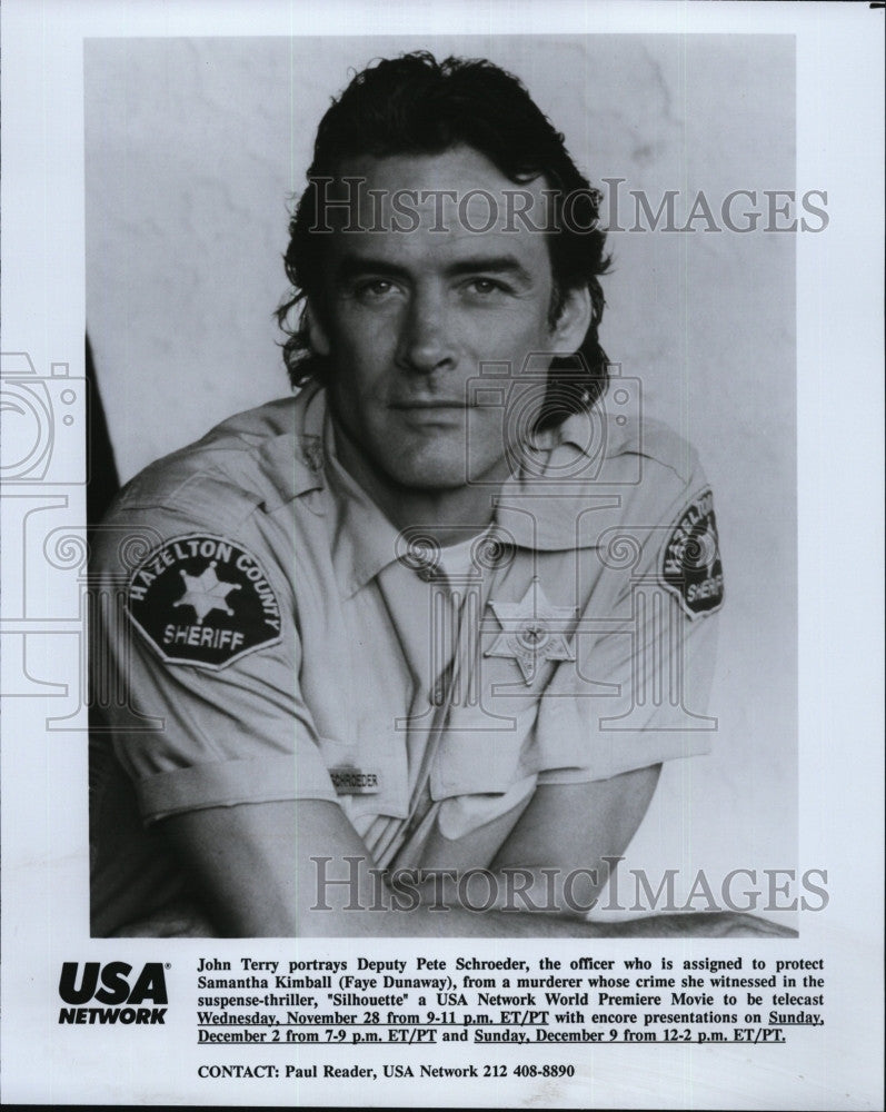 Press Photo John Terry portrayed as Deputy Pete Schroeder in &quot;Silhouette&quot;. - Historic Images