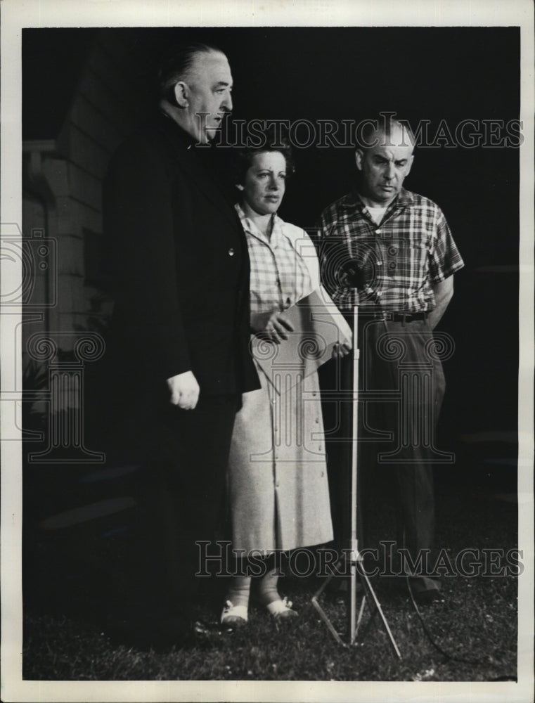 1956 Mr. & Mrs. Morris Weinberger with Father Thomas J. Code - Historic Images