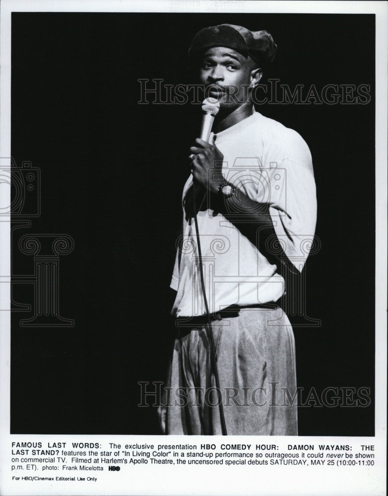 1990 Press Photo Damon Wayons on &quot;HBO Comedy Hour&quot; - Historic Images