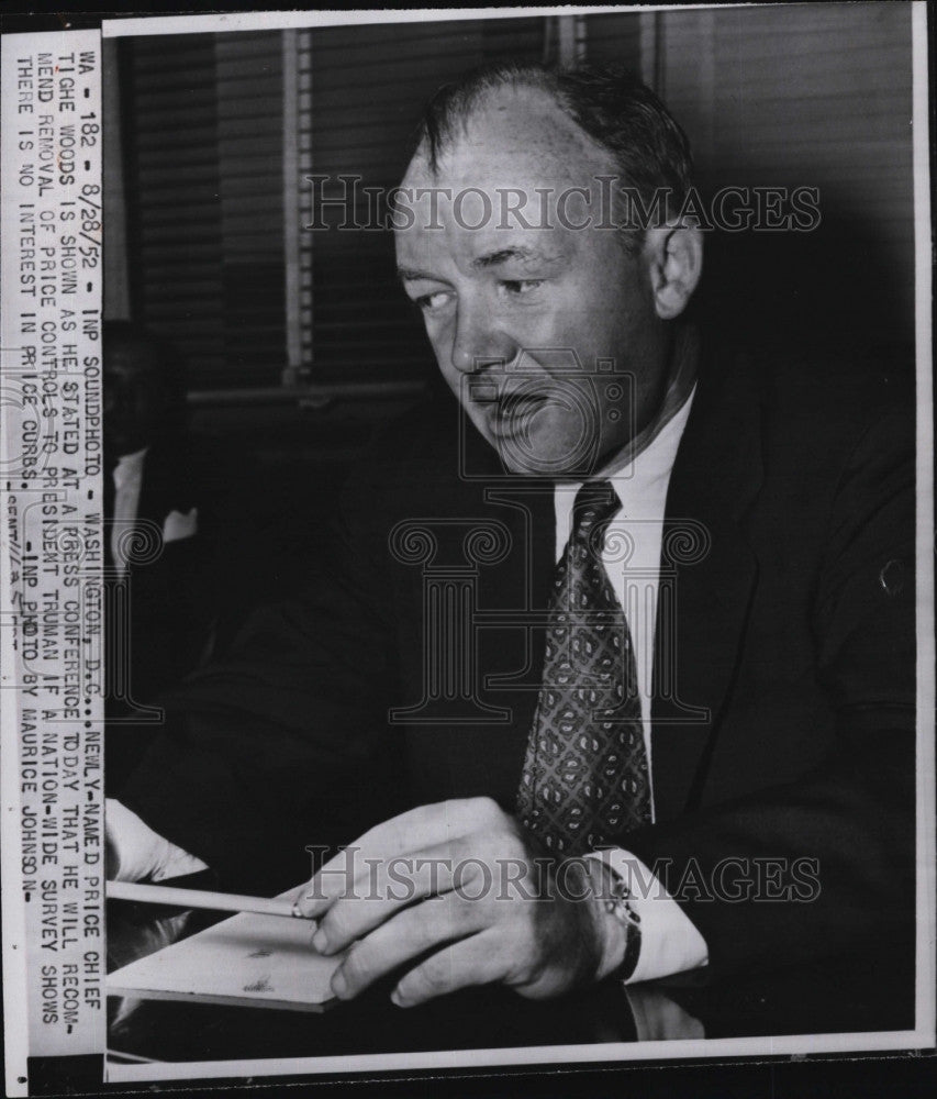 1952 Press Photo Tighe Woods Named Price Chief Washington D.C. - Historic Images