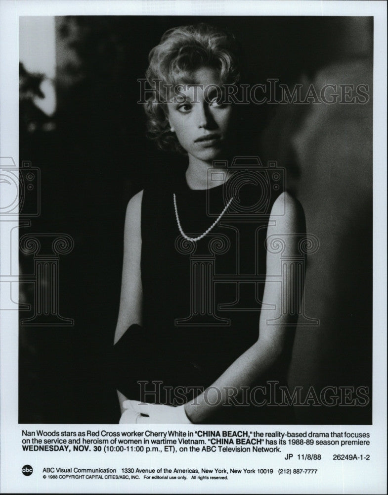 1988 Press Photo Nan Woods in &quot;China Beach&quot; - Historic Images