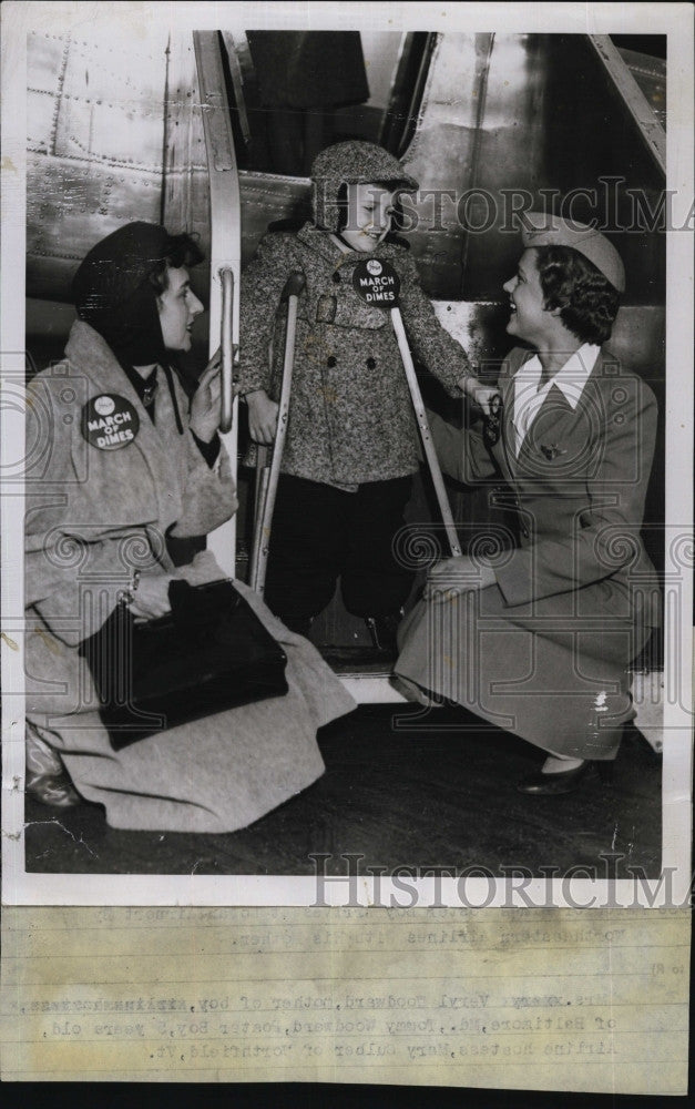 1956 Press Photo Mrs. Veryl Woodward, Tommy Woodward, Mary Culber - Historic Images