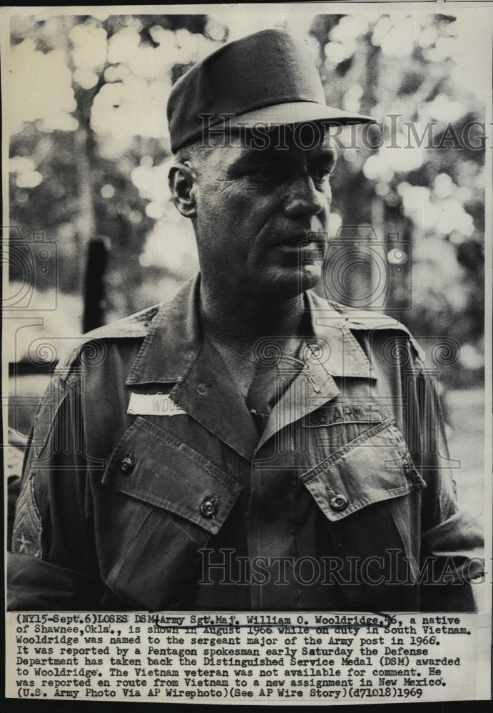 1969 Press Photo Army Sgt William O. Woolridge in Vietnam - Historic Images