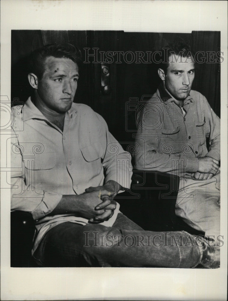 1956 Press Photo Leon Dennis Woolery &amp; Orville Townsend, in slaying case - Historic Images