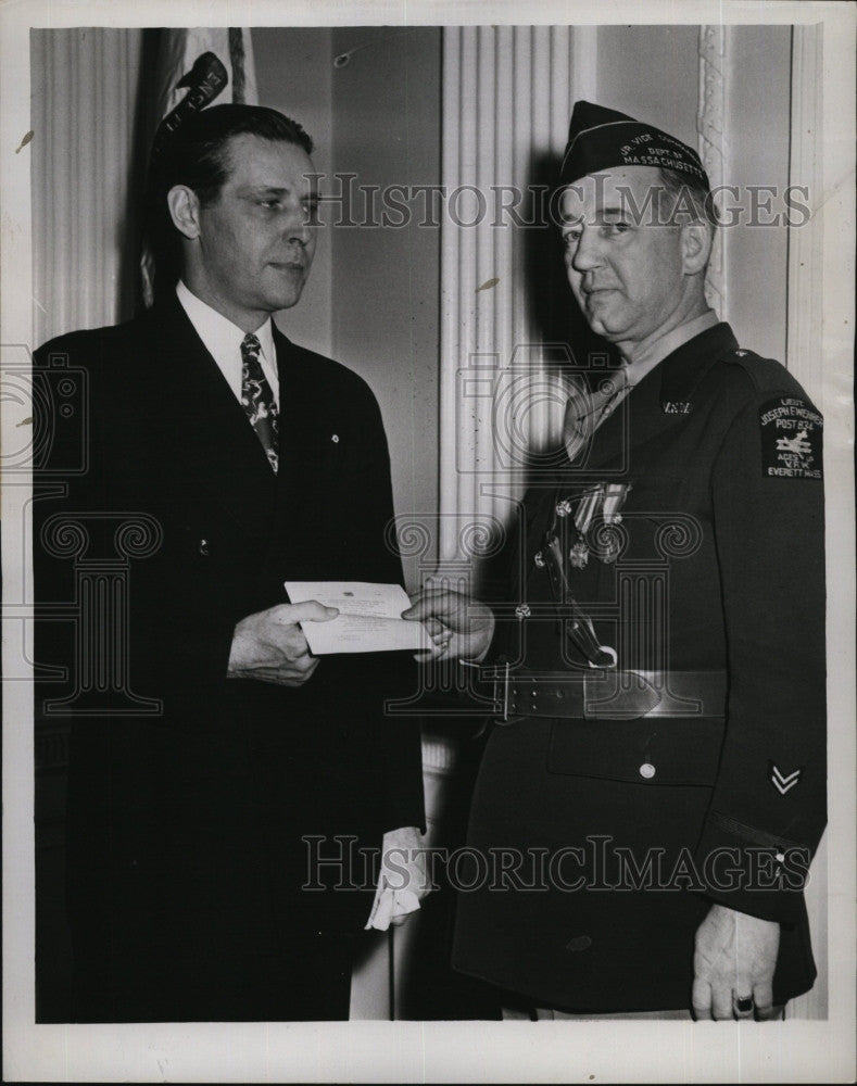 1945 Press Photo Mass Gov. Tobin &amp; James Reynolds - Historic Images