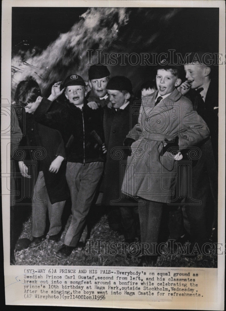 1956 Press Photo  Crown Prince  Carl Gustav of Sweden &amp; classmates - Historic Images