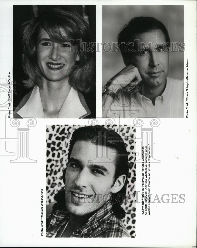 1996 Press Photo Laura Dern, Chevy Chase, Dan Cortese - Historic Images