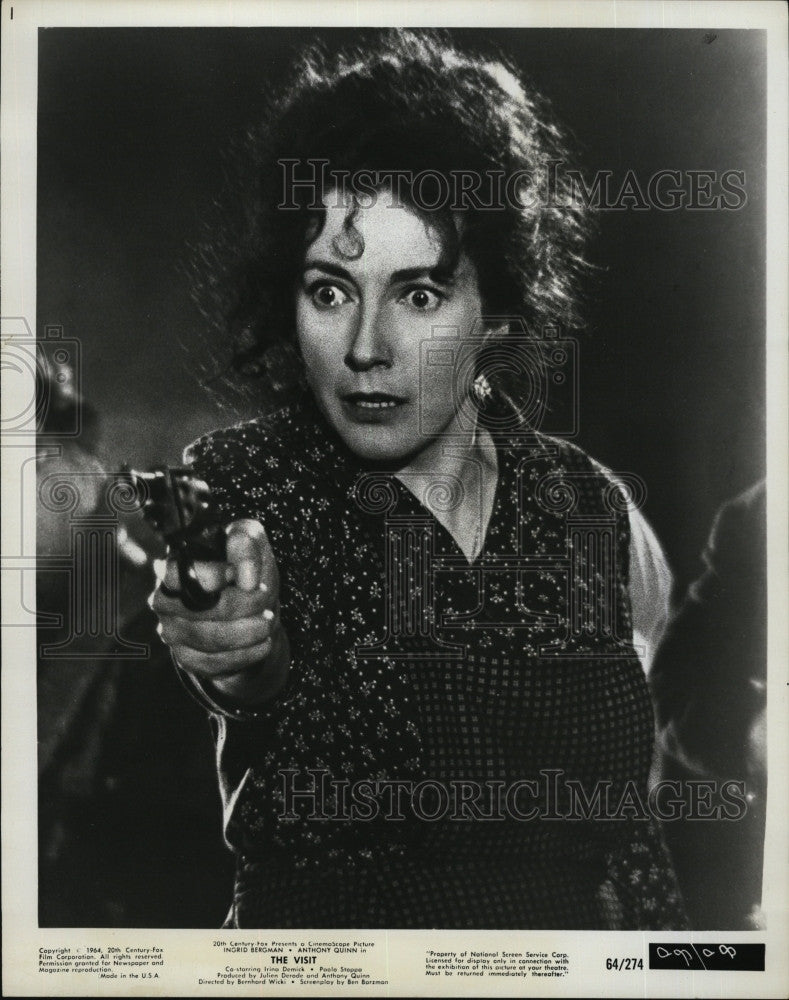 1954 Press Photo Italian actress Valentina Cortese stars in &quot;The Visit&quot;. - Historic Images