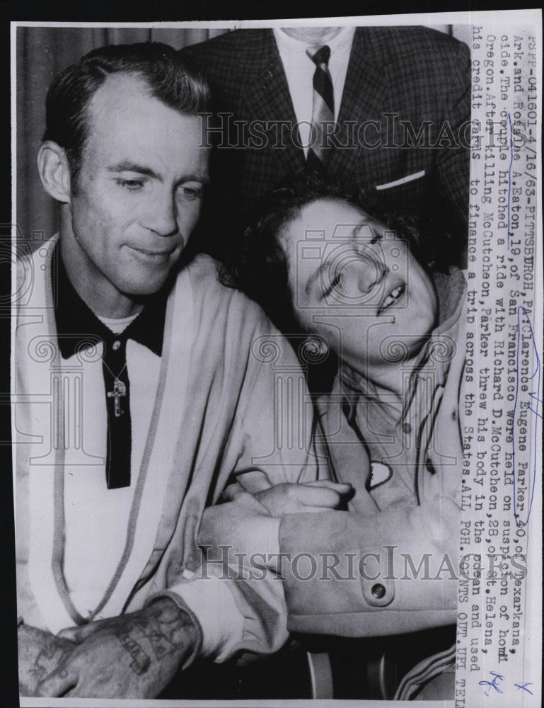 1963 Press Photo Clarence Eugene Parker, Rosalee A. Eaton, 19 - Historic Images