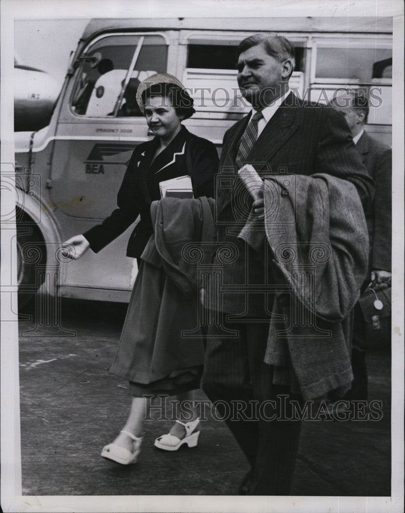 1951 Press Photo  British Labor Minister Aneurin Bevin &amp; wife Jenny - Historic Images