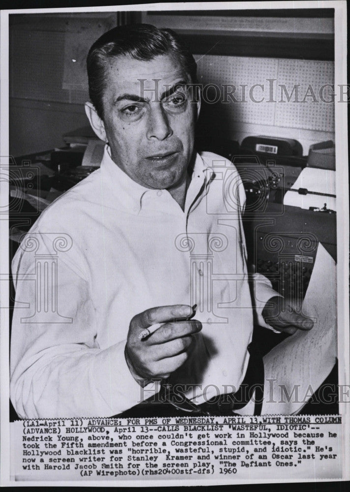 1960 Press Photo Nedrick Young,actor who was once blacklisted - Historic Images