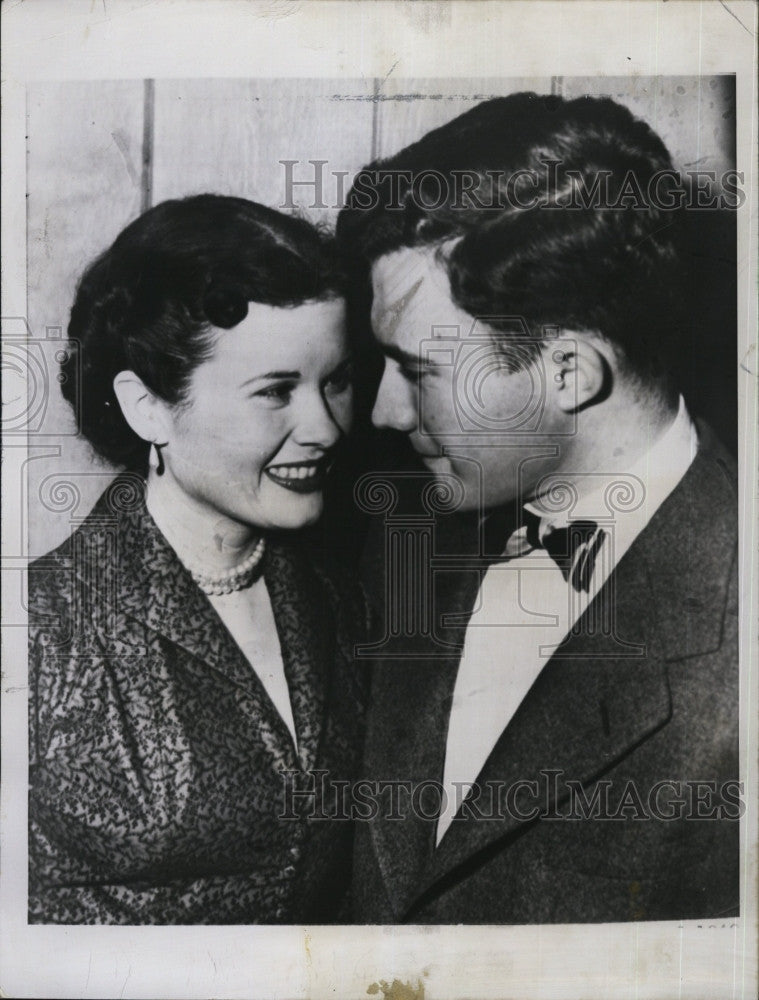 1949 Press Photo Jacque Mercer Miss America 1949 Amnnounces Engagement - Historic Images