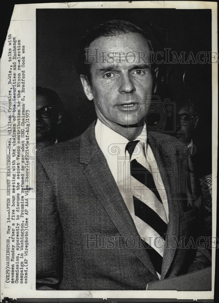 1973 Press Photo Senator William Proxmire, Dem from Wis. - Historic Images