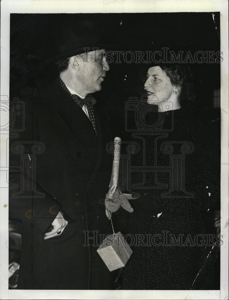 1940 Press Photo Dr Hjalmar J. Procope, Finnish Minister &amp;fiancee MK Shaw - Historic Images