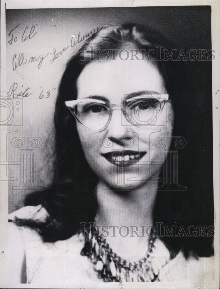 1964 Press Photo Rita Bessette Taken Into Custody After Fatal Shooting - Historic Images