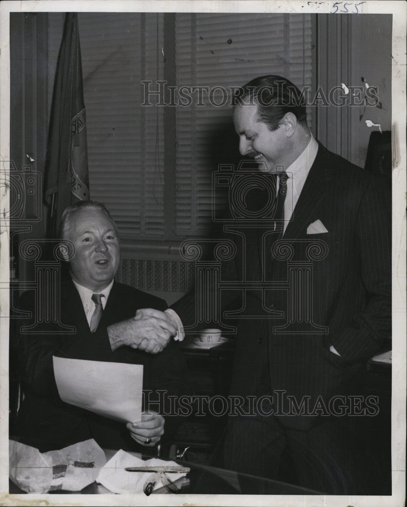 1962 Press Photo Boston Mayor John F. Collins &amp; David Merrick, producer - Historic Images