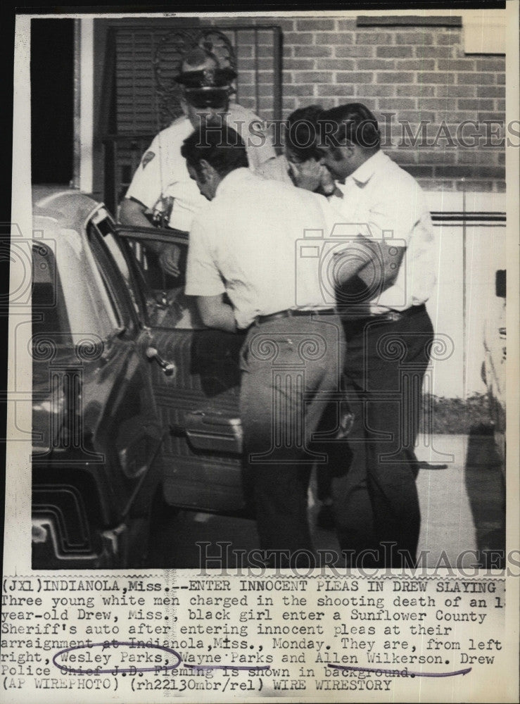 1971 Press Photo Wesley Parks, Wayne Parks, Allen Wilkerson, charged in murder - Historic Images