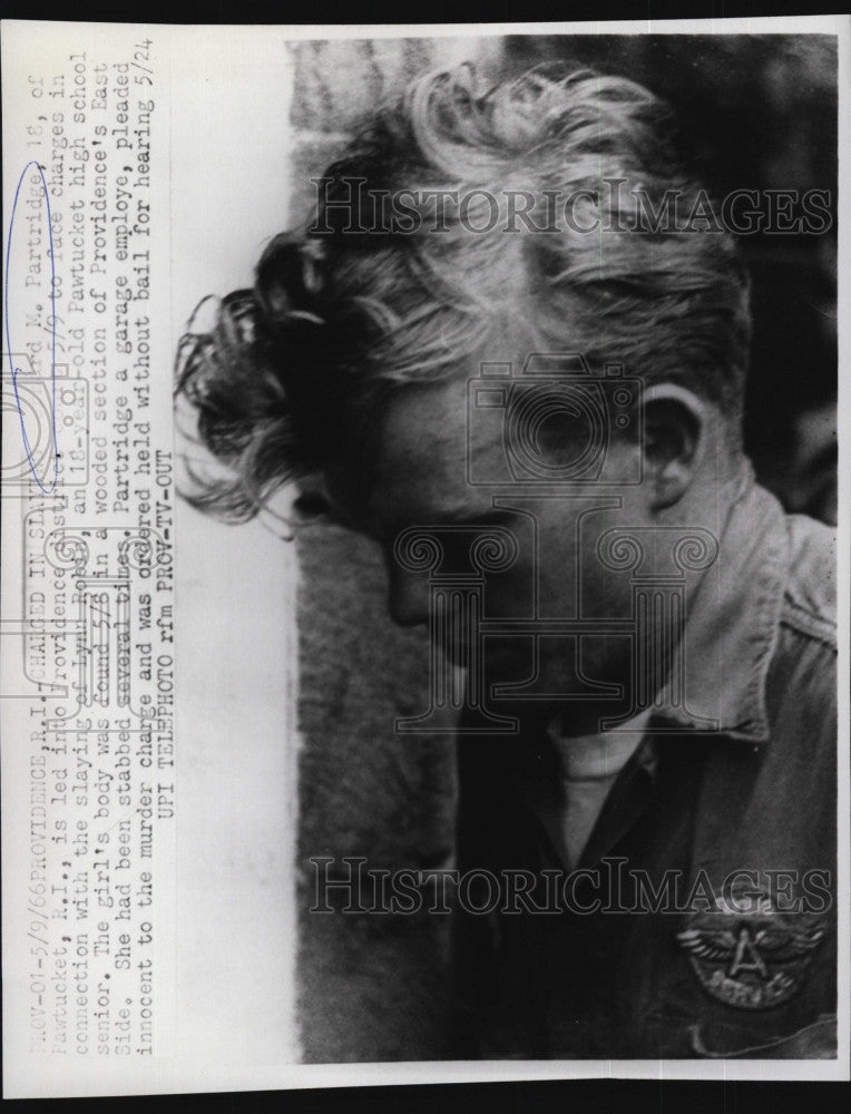 1966 Press Photo Michael Patridge Charged with Murder of High School Girl - Historic Images