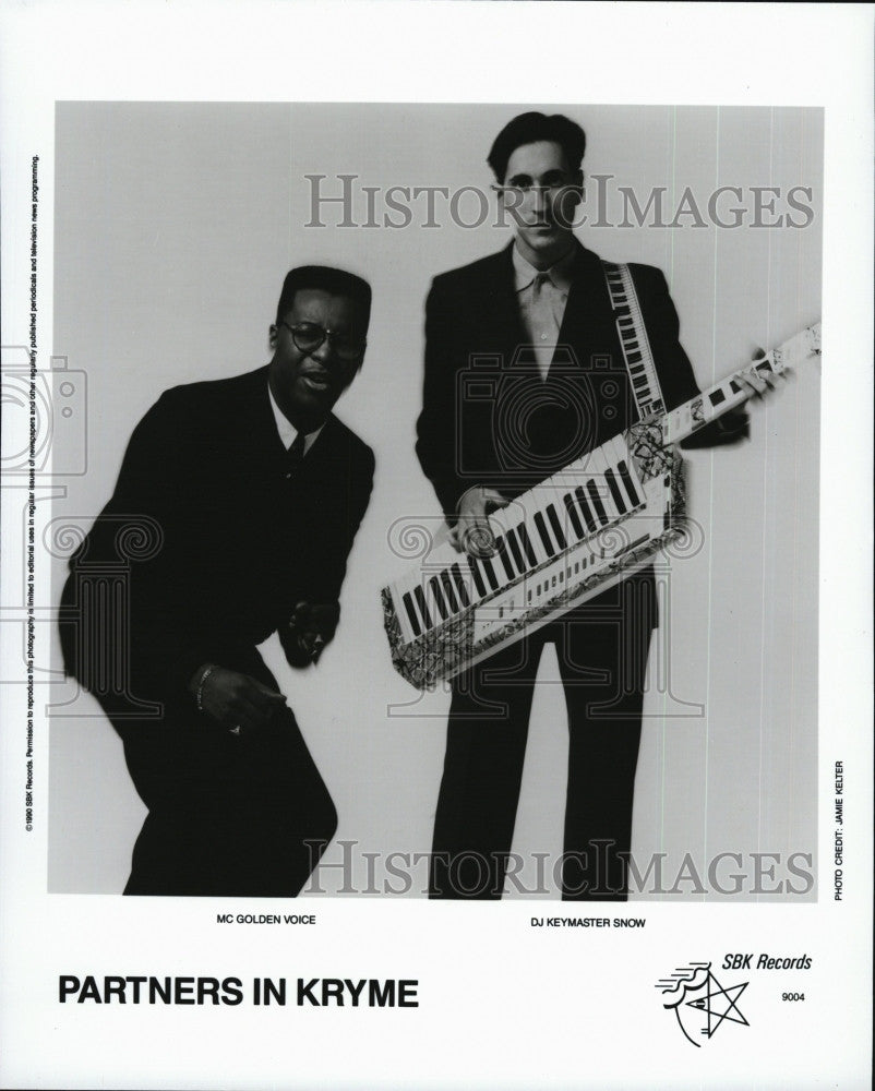 Press Photo Partners of Kryme Musicians Mc Golden Voice &amp; DJ Keymaster Snow - Historic Images