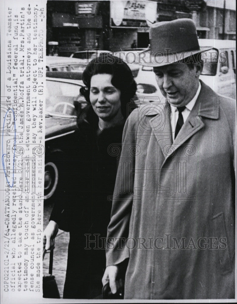 1964 Press Photo Mrs. Edward Partin to Take Stand in Hoffa Trial - Historic Images