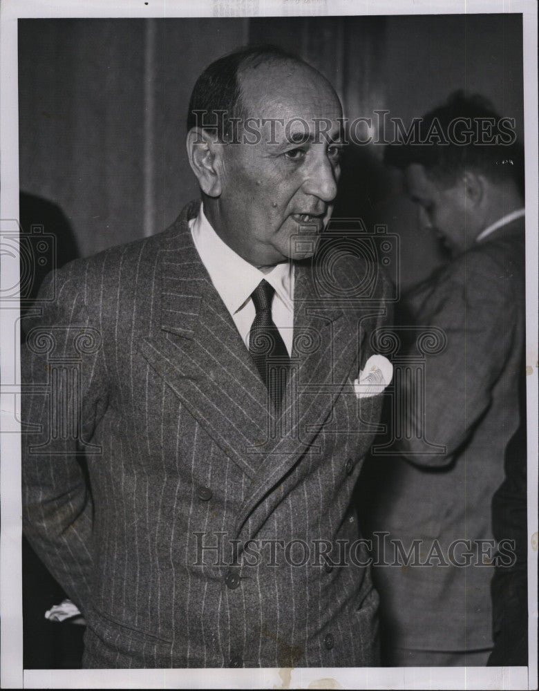 1951 Press Photo Mohammed Bindary Pasha, ex Egyptian Ambassador - Historic Images