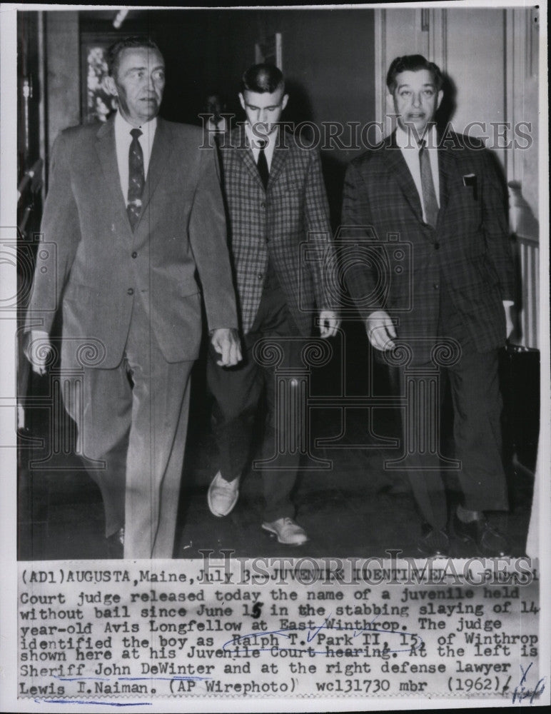 1962 Press Photo Ralph T Park II. 15 Sheriff DeWinter &amp; atty Lewis Naiman - Historic Images