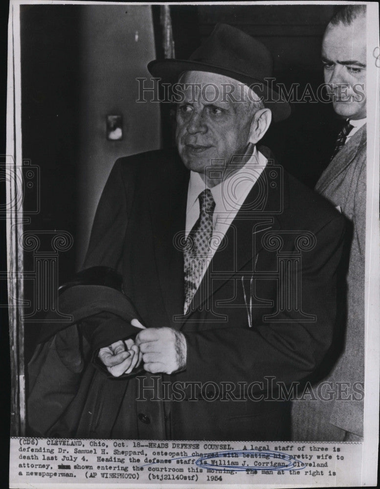 1954 Press Photo William Corrigan, Cleveland Attorney in Court - Historic Images