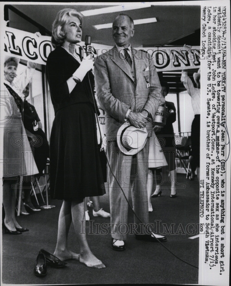 1964 Press Photo TV personality Jean Parr &amp; John Lodge - Historic Images