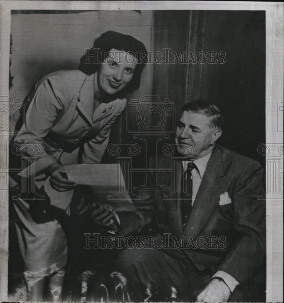 1954 Press Photo Wallace R, Parnell, hollywood businessman &amp; Beryl Erickson,shot - Historic Images