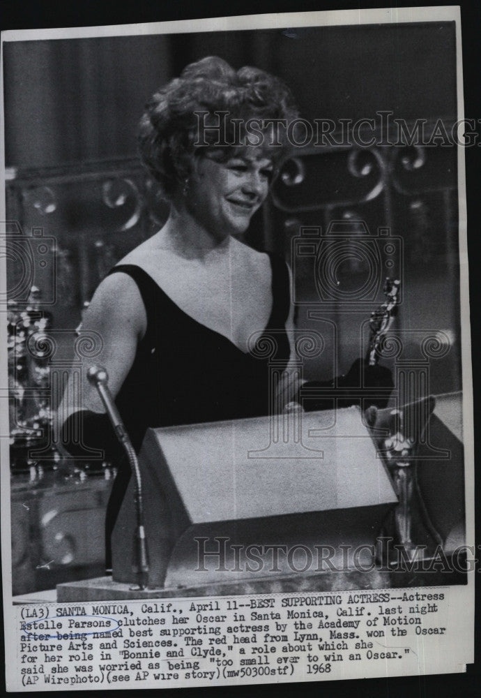 1968 Press Photo Actress Estelle Parsons in &quot;Bonnie &amp; Clyde&quot; - Historic Images