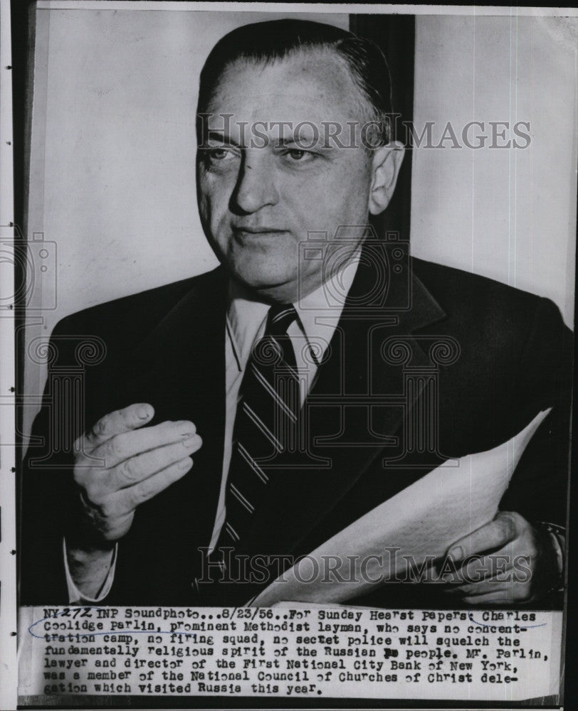 1956 Press Photo Charles  Coolidge Parlin, Methodist layman - Historic Images