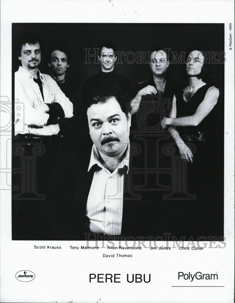 1989 Press Photo Band &quot;Pere Ubu&quot; S Krauss,T Maimone,A Ravenstine,J Jones,Cutler - Historic Images