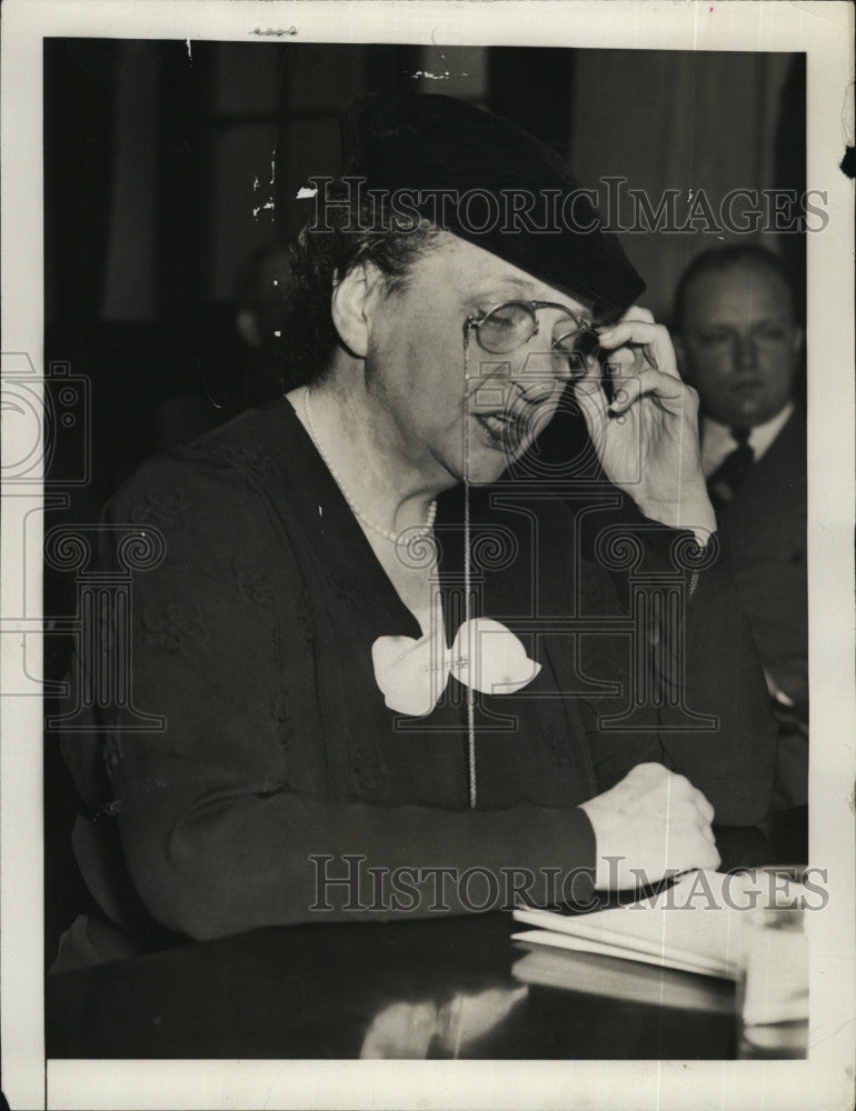 1939 Press Photo Secretary of Labor Perkins before Senate Committee - Historic Images