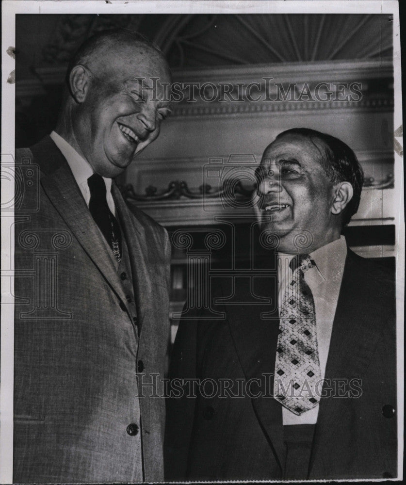 1957 Press Photo Pakistan P.M. Suhrawardy &amp; President Eisenhower - Historic Images