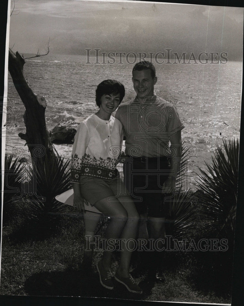 1962 Press Photo R.E. Strott Jr &amp; Bride Judith Goodwin - Historic Images