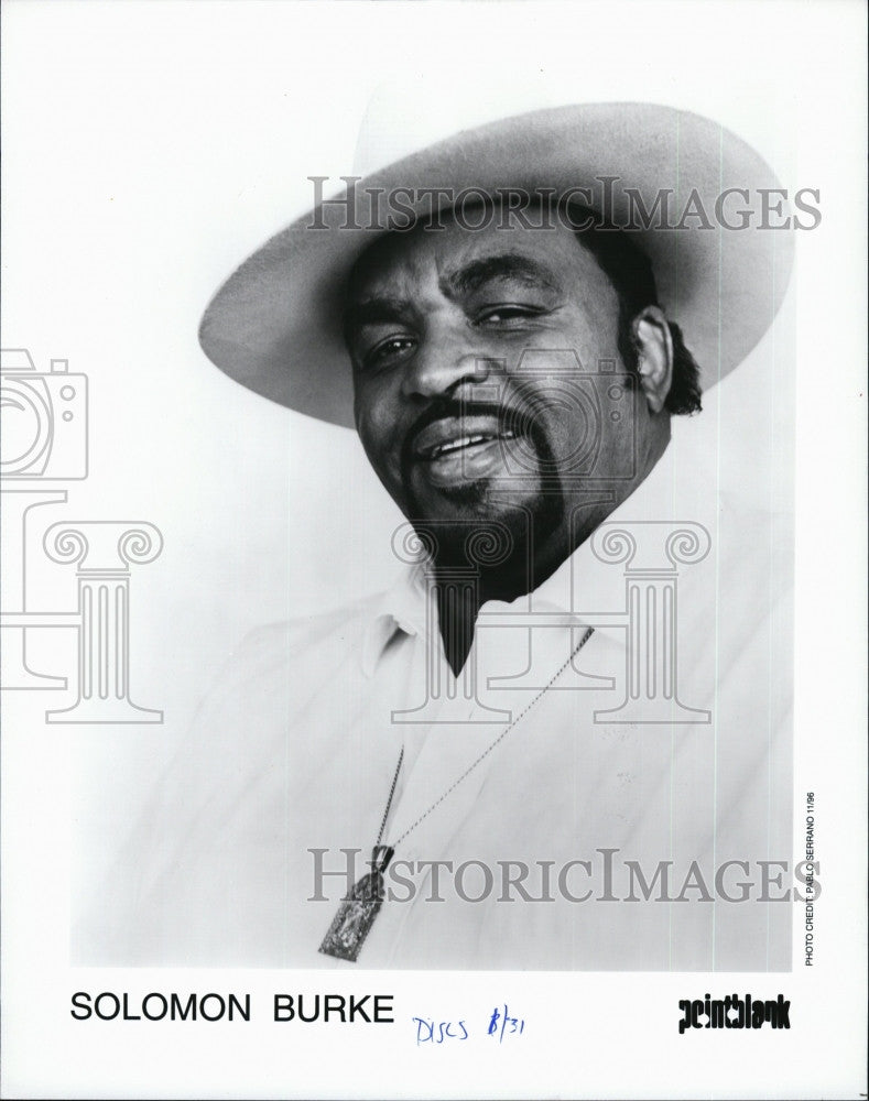 1996 Press Photo Singer-Songwriter Solomon Burke - Historic Images