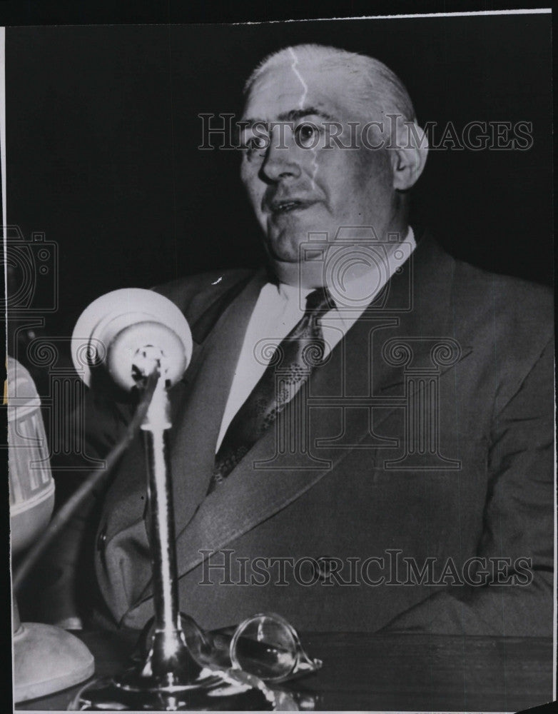 1951 Press Photo Mayor Hugh StrongTestifies In Senate Probe Of NJ Politics - Historic Images