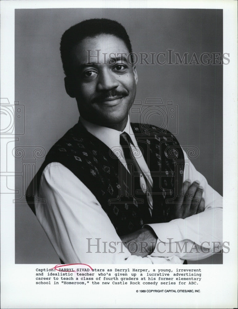 1989 Press Photo Darryl Sivad, star of TV sitcom &quot;Homeroom&quot; - Historic Images