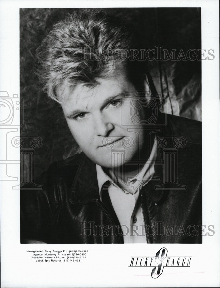 Press Photo Close up Portrait Of Song Artist Ricky Skaggs - Historic Images