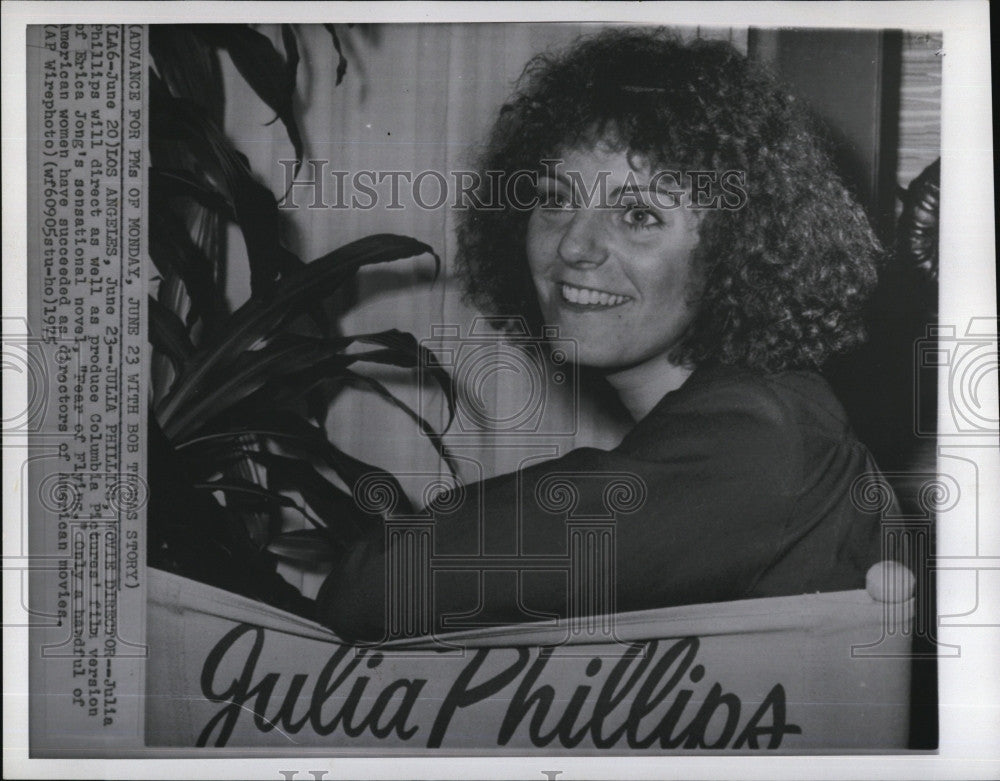 1975 Press Photo Julia Phillips directs film &quot;Fear of Flying&quot; - Historic Images