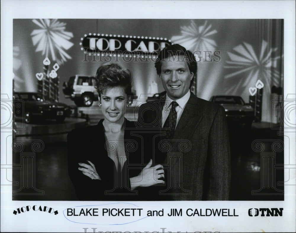 Blake Pickett and Jim CaldwellGame host of Top Card. Vintage Photo Print -  Historic Images