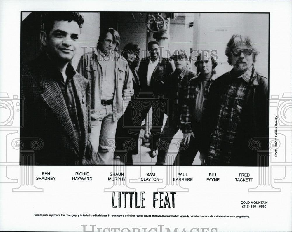 Press Photo &quot;Little Feat&quot; R Hayward,S Murphy,S Clayton,P Barrere,B Payne,Tackett - Historic Images