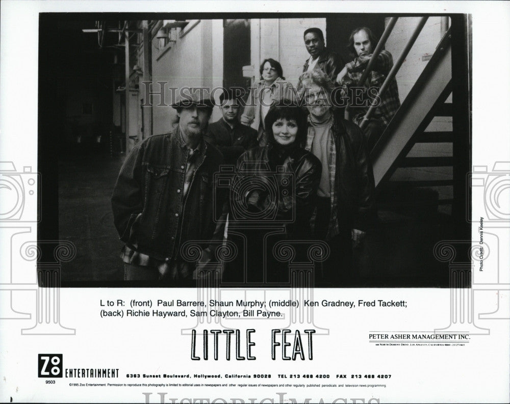 1995 Press Photo  &quot;Little Feat&quot; R Hayward,S Murphy,S Clayton,P Barrere,B Payne,Tackett - Historic Images