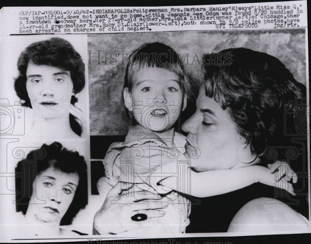 1962 Press Photo Child Neglect Lola Littler Ruby St. Clair Barbara Hanley - Historic Images