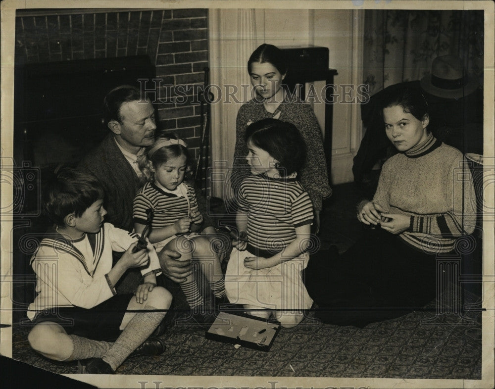 1932 Press Photo John J. Callan and his children - Historic Images